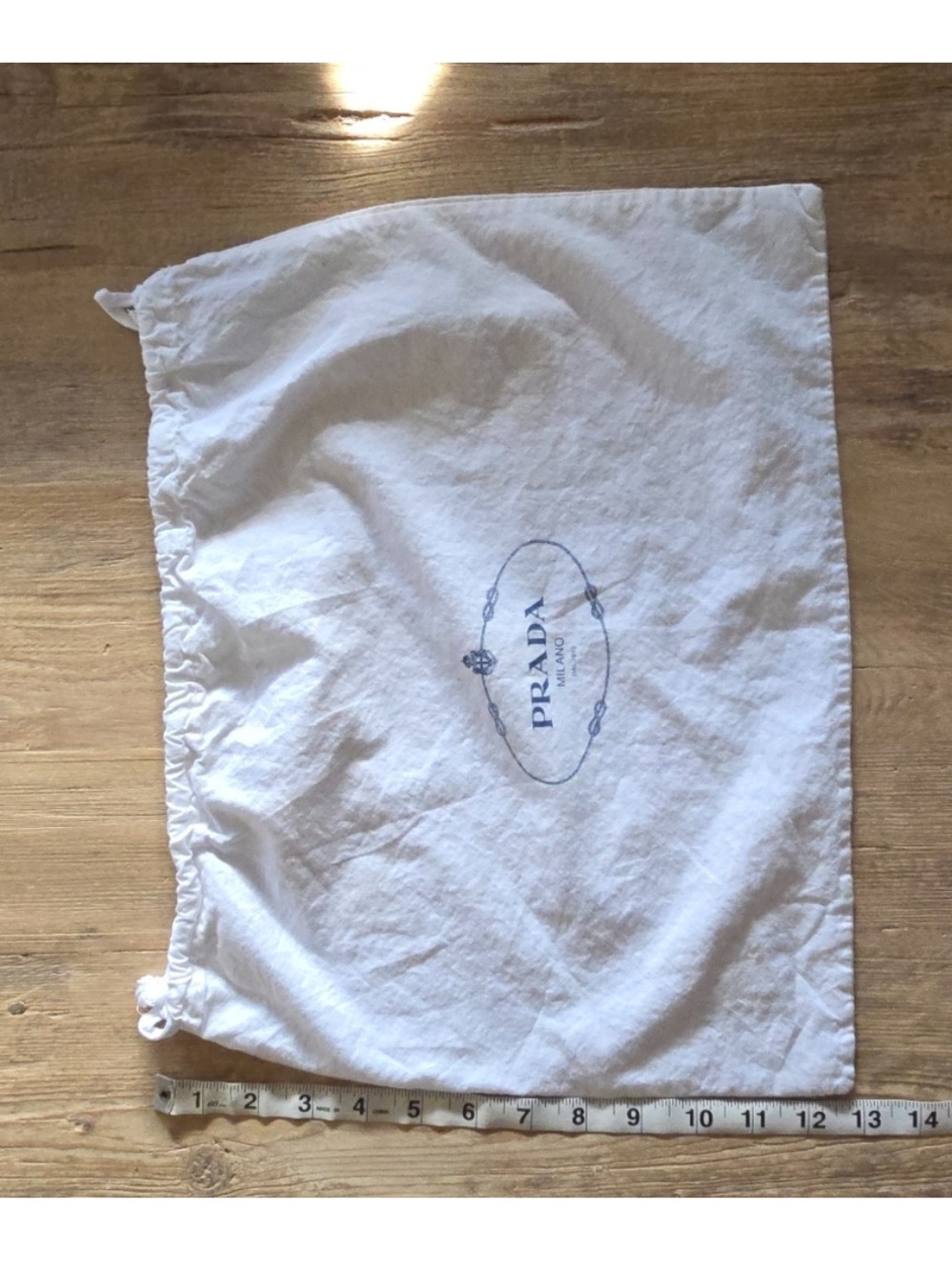Prada White Cotton Dust Bag - Picture 2 of 4